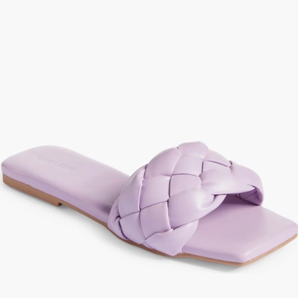 Nordstrom Open Edit Women’s Lucca Slide Sandal Purple Spray Lavender Size 7.5